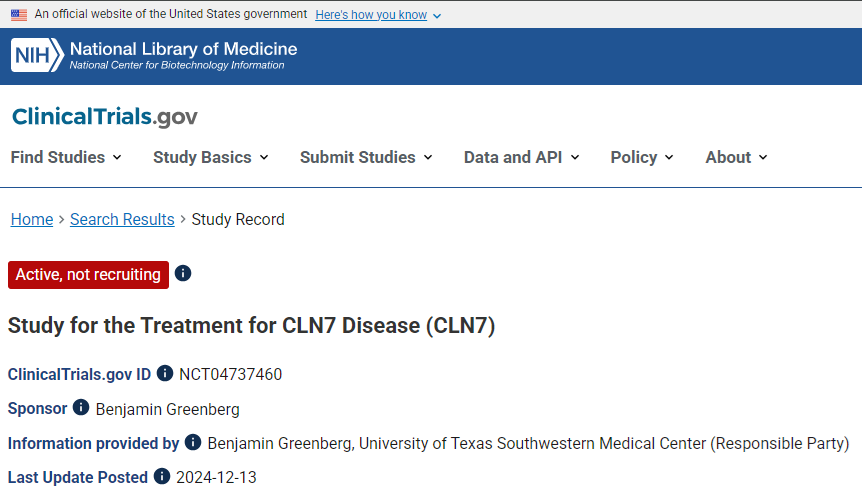 Evidência do Estudo Clínico em Andamento - ClinicalTrials